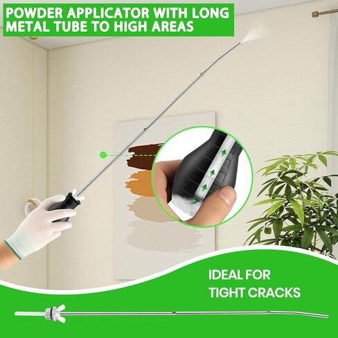 منفضة مسحوق غبار الزجاجة مع أنبوب معدني طويل قابل للتمديد 9 بوصة - 22.5 بوصة 8 أوقية موزع قضيب مسحوق للاستخدام المنزلي الداخلي in Kuwait