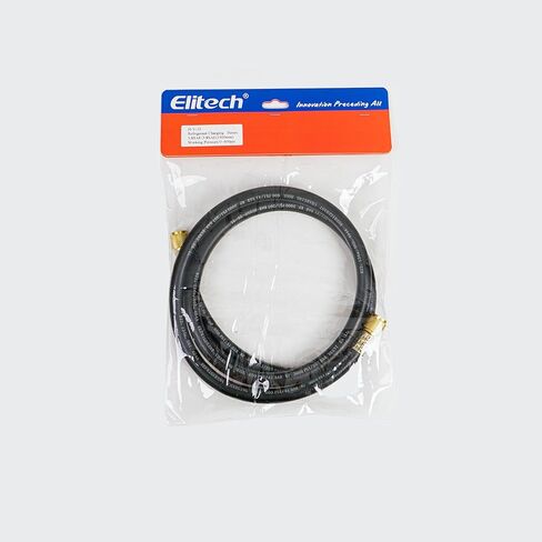 Elitech Hvac Vacuum Hose,Fittings 3/8" x 3/8",Heavy Duty Charging Vacuum Hose,Working Pressure: 600 (Psi),Burst Pressure: 3000 (Psi), 5 Ft, Black, For R134A, R404A, R22 and Common Refrigerants in Saudi Arabia