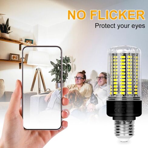 LED Corn Light Bulb,3520 Lumen,6000K Daylight,E26/E27 Base Bulbs,85-265V Non-Dimmable Super Bright for Indoor Home Garage 156Leds Corn Lighting in Saudi Arabia