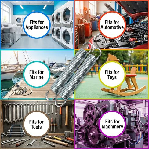 5-1/2 Inch 9625 Mechanical Extension Springs with Hook Ends, Rocking Horse Springs, Rocking Horse Spring Loaded, for Appliances, Automotive, Marine Vessels, Toys, Tools, Machinery, 2 Pack in Kuwait