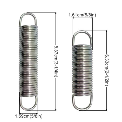 Extension Spring 0.072 GA x 5/8 in. x 2-1/2in & 3-1/4 in for SP 9618 9610 685447 Zinc-Plated Finish Made of Spring Steel Construction Single Loop Open 4 Pack in Saudi Arabia