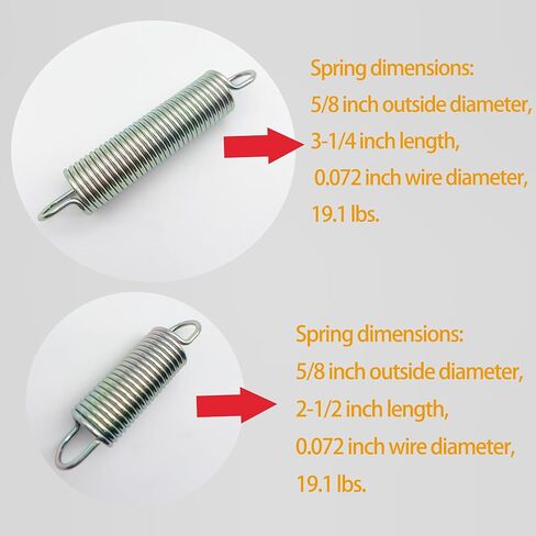 Extension Spring 0.072 GA x 5/8 in. x 2-1/2in & 3-1/4 in for SP 9618 9610 685447 Zinc-Plated Finish Made of Spring Steel Construction Single Loop Open 4 Pack in Saudi Arabia