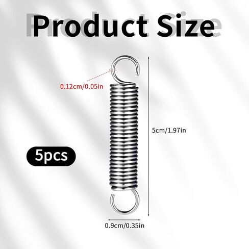 5 PCS Small Extension Springs Dual Hook Ends, 2" Length 0.35" OD Compression Stainless Steel Extension Springs Kit for Hobby DIY Crafting Home Repairs, Durable Reliable in Kuwait