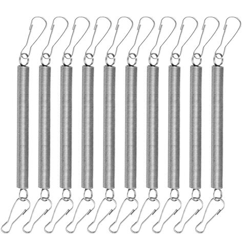10 Pcs Extension Spring, Stainless Steel Spring with 2 Clips to Hold Rabbit Water Dispenser Drinking Bottle, Small Springs for Feeding or Watering Small Animals, Can Be Used Alone or in Combination in Kuwait