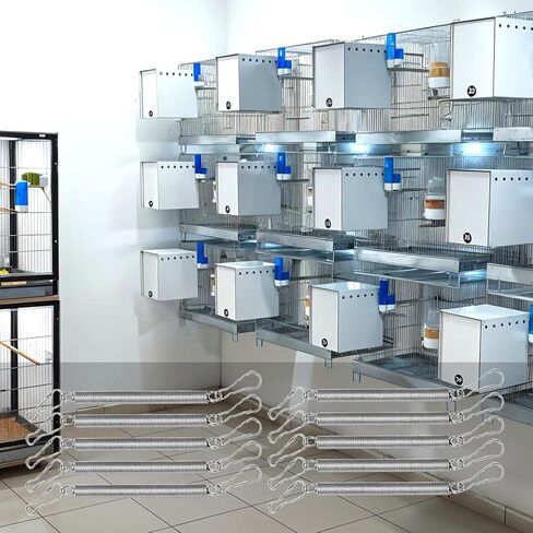 10 Pcs Extension Spring, Stainless Steel Spring with 2 Clips to Hold Rabbit Water Dispenser Drinking Bottle, Small Springs for Feeding or Watering Small Animals, Can Be Used Alone or in Combination in Kuwait