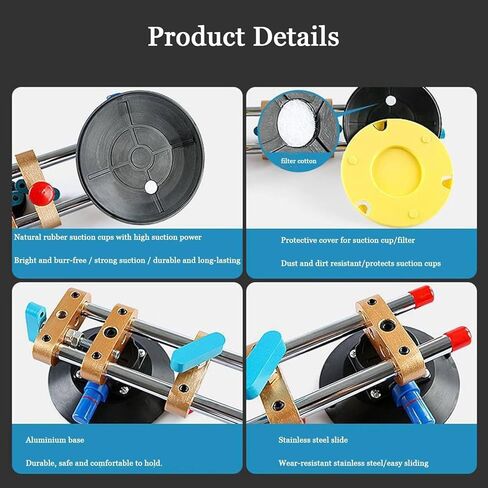 Adjustable Suction Cups, Heavy Duty Dual Vacuum Suction Cup Glass Lifter with Curved Pads, Strength Handheld Stone Handling Tool, Right Angle,Plane in Saudi Arabia