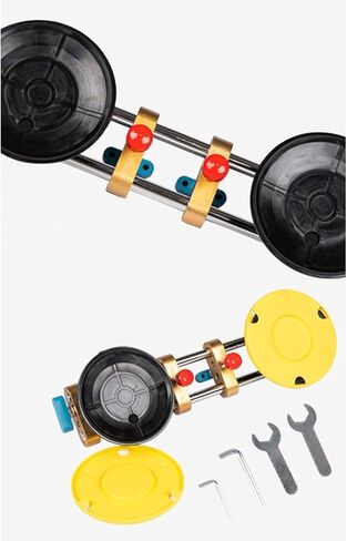 Adjustable Suction Cups, Heavy Duty Dual Vacuum Suction Cup Glass Lifter with Curved Pads, Strength Handheld Stone Handling Tool, Right Angle,Plane in Saudi Arabia