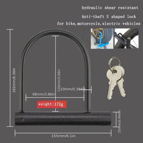 Bicycle U Lock Anti-Theft Electric Scooter Padlock Anti-Theft Bike Lock Cable Set Bicycle Locks Perfect for Road Mountain Scooter and Ebike in Saudi Arabia
