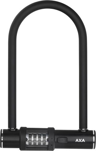 AXA Combo 8 Bike U-Lock, Anti-Theft Security with 4-Digit Resettable Combo Code, 12mm Hardened Steel, Ideal for Scooters, Road & Mountain Bikes in Kuwait