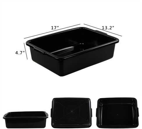 Black Commercial Plastic Bus Box, Bus Tub, Set of 3 in Kuwait