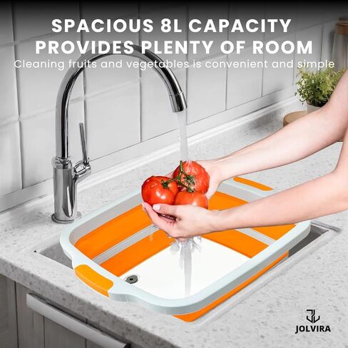 Collapsible BBQ Prep Tub with Lid – 8L Multifunctional Food & Meat Prep Basin for Vegetables, Fruits, Washing, Storage and Outdoor Cooking in Saudi Arabia