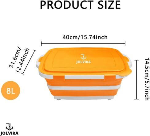 Collapsible BBQ Prep Tub with Lid – 8L Multifunctional Food & Meat Prep Basin for Vegetables, Fruits, Washing, Storage and Outdoor Cooking in Saudi Arabia
