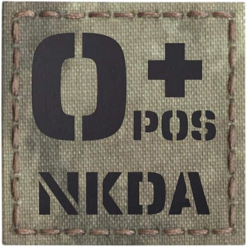 IR A-TACS AU OPOS NKDA O+ Blood Type 2x2 Arid Tan Tactical Morale Touch Fastener Patch in Kuwait