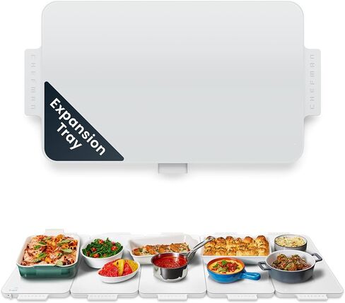 Chefman Everything Warmer Electric Warming Tray, 20" x 16" Modular Expanding Design, Graphene Full-Surface Heating, Food Warming Mat for Parties, Gatherings & Daily Use, Two Tempered Glass Panels in Saudi Arabia