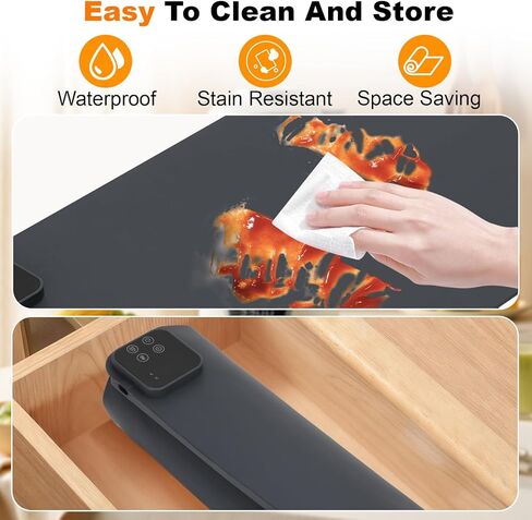 Warming Mat for Food, (XXXL 47"x15") Electric Food Warming Mat Tray, 450W Rapid Full Heating in 8s, 7 Adjustable Temp Settings & 1-8H Timer, Food Warmer Mat for Home, Buffets, Parties in Saudi Arabia