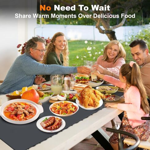 Warming Mat for Food, (XXXL 47"x15") Electric Food Warming Mat Tray, 450W Rapid Full Heating in 8s, 7 Adjustable Temp Settings & 1-8H Timer, Food Warmer Mat for Home, Buffets, Parties in Saudi Arabia
