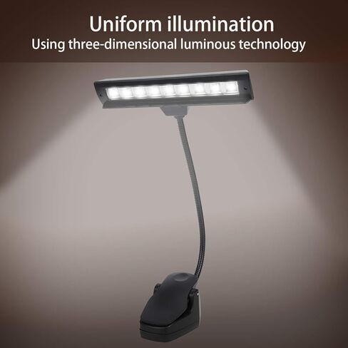 Super Bright Music Stand Light, Eye Caring Clip on Piano Light, USB Rechargeable, Long Lasting up to 1000 Hrs, for The Piano, Sheet Music, Guitar in Saudi Arabia