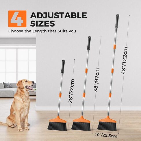 مكنسة يدوية، مكانس داخلية/خارجية، مكنسة مطبخ واجبة، للمنزل، المرآب، المطبخ، المكتب، الفناء، الفناء، الفناء، الخرسانة (1، برتقالي) in Kuwait