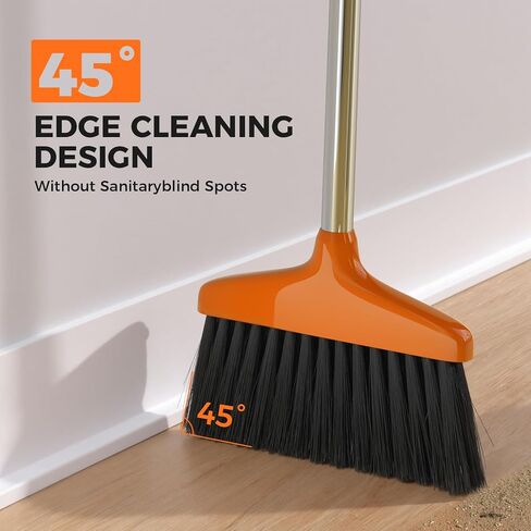 مكنسة يدوية، مكانس داخلية/خارجية، مكنسة مطبخ واجبة، للمنزل، المرآب، المطبخ، المكتب، الفناء، الفناء، الفناء، الخرسانة (1، برتقالي) in Kuwait