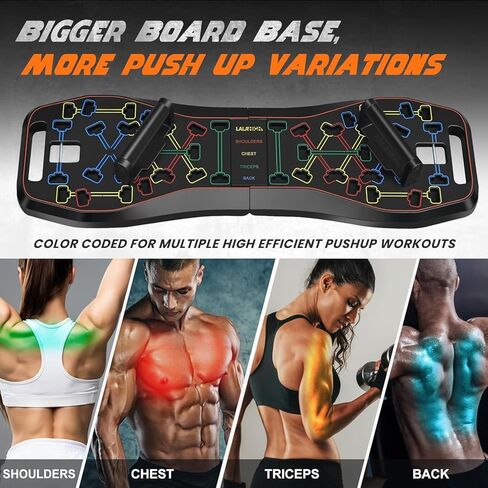 لوح رفع، معدات تمارين منزلية 25 في 1 مع عجلة آب رولر، قضيب دفع، نظام صالة الألعاب الرياضية المنزلية للرجال والنساء لتدريب القوة الأساسية وتمارين البطن، أفضل خيار لهدية عيد الأب in Kuwait