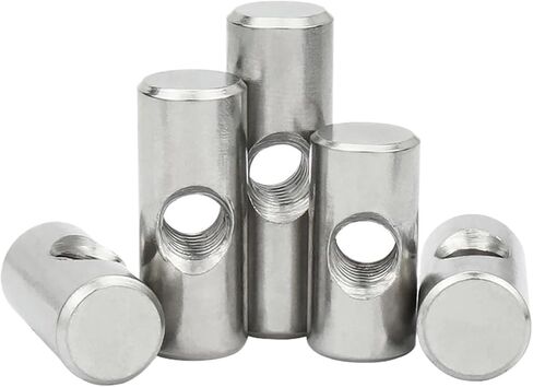 صامولة أسطوانية، M4 M5 M6 304 من الفولاذ المقاوم للصدأ، دبوس أسطواني بفتحة متقاطعة، صامولة مدمجة لإكسسوارات الأثاث الخشبي (OD8 M5x30(5PCS)) in Kuwait