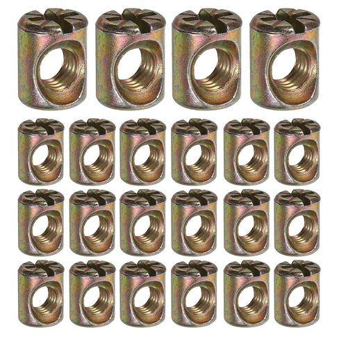 Garneck 50pcs Spring Barrel Nuts with Slotted Cross Dowels for Furniture Fastening Replacement Screws for Beds Cribs Chairs Hammer Head Nuts for Secure Bed Frame in Kuwait