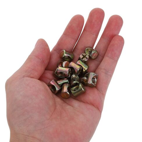 Garneck 50pcs Spring Barrel Nuts with Slotted Cross Dowels for Furniture Fastening Replacement Screws for Beds Cribs Chairs Hammer Head Nuts for Secure Bed Frame in Kuwait