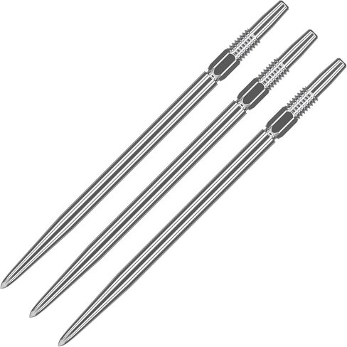 سهام الهدف بنقاط سويسرية، أطراف رمي السهام ذات النقاط السويسرية الناعمة (مجموعة من 3 قطع) 40 مم، فضي | تغيير نقاط السهام، وإكسسوارات السهام الاحترافية in Kuwait