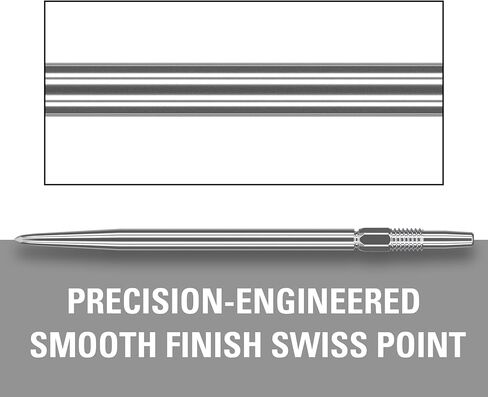سهام الهدف بنقاط سويسرية، أطراف رمي السهام ذات النقاط السويسرية الناعمة (مجموعة من 3 قطع) 40 مم، فضي | تغيير نقاط السهام، وإكسسوارات السهام الاحترافية in Kuwait