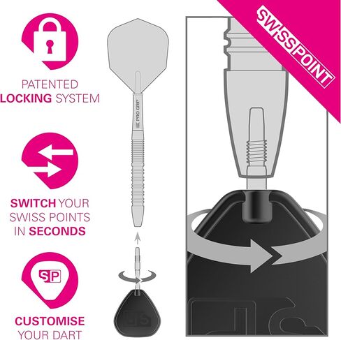سهام الهدف بنقاط سويسرية، أطراف رمي السهام ذات النقاط السويسرية الناعمة (مجموعة من 3 قطع) 40 مم، فضي | تغيير نقاط السهام، وإكسسوارات السهام الاحترافية in Kuwait