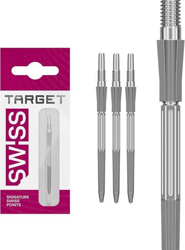 Target Darts Elysian Archetype 43 Swiss Point | 3 Pack Set of Tips | 30MM/35MM/42MM – Gold/Silver/Black | Change Dart Points, Swiss Storm Points, Professional Darts Accessories in Saudi Arabia