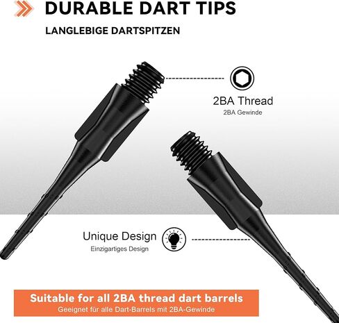 CyeeLife Fit Point Plus Tip | Soft Tip Dart Points | 2BA Thread | Dart Accessory | 50 Count in Kuwait