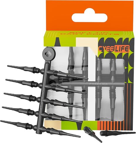 CyeeLife Fit Point Plus Tip | Soft Tip Dart Points | 2BA Thread | Dart Accessory | 50 Count in Kuwait