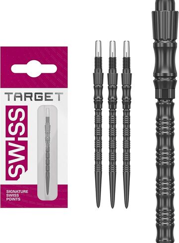 Target Darts Signature Swiss Point TRB | 3 Pack Set of Tips | 30MM/35MM/42MM – Gold/Silver/Black | Change Dart Points, Swiss Point Technology, Professional Darts Accessories in Saudi Arabia