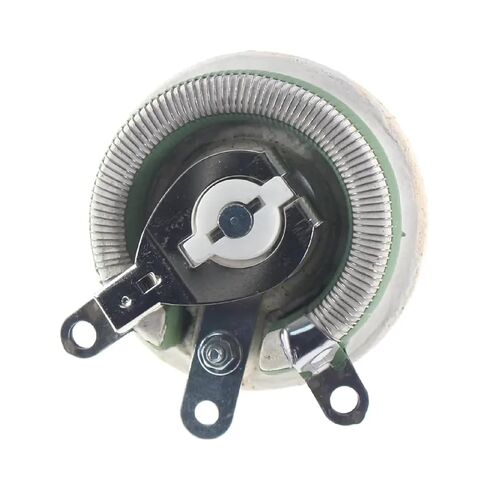 BC1 50W High Power Rotary Rheostat, Wire Wound Disc Resistor, Variable Sliding Adjustment, Green and White, Industrial Grade Electronic Component in Saudi Arabia