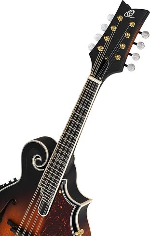 Ortega Guitars, 8-String F-Style Series All Solid Acoustic-Electric Mandolin w/Bag, Right, Gold (RMFE100AVO) in Saudi Arabia