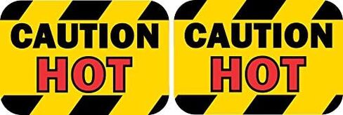StickerTalk Caution Hot Vinyl Stickers, 3 inches by 2 inches in Kuwait