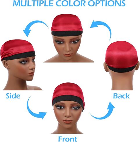 4 Pcs Kids Satin Wave Caps Set, Breathable Elastic Kids Durags for Boys, Multicolor Skull Caps for Boys and Girls for Sleeping Sports Everyday Wear in Saudi Arabia