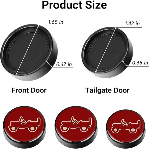 3PCS Strong Magnetic Keyhole Covers for Jeep Wrangler JL JLU&Gladiator JT 2018-2024 2025,Door Lock Cover for Jeep Wrangler&Gladiator Accessories,Keyhole Protection(Black) in Kuwait