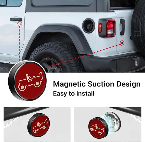 3PCS Strong Magnetic Keyhole Covers for Jeep Wrangler JL JLU&Gladiator JT 2018-2024 2025,Door Lock Cover for Jeep Wrangler&Gladiator Accessories,Keyhole Protection(Black) in Kuwait