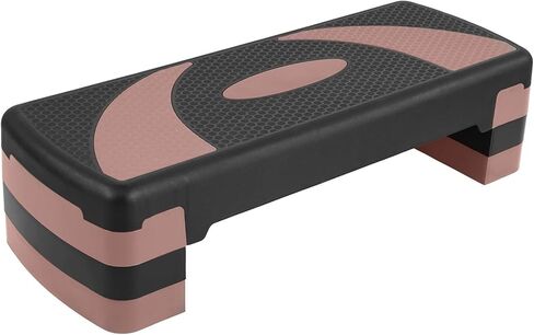 منصة Fitvids Step Aerobic، خطوة تمرين 31 بوصة مع 3 مستويات ارتفاع قابلة للتعديل، 4 رافعات قابلة للتكديس، أداة تدريب اللياقة البدنية لصالة الألعاب الرياضية المنزلية، قوة القلب، أسود ووردي in Saudi Arabia