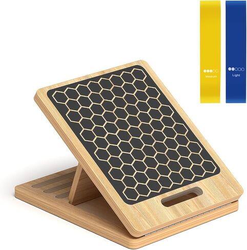 Adjustable Stretching Board, 4-Level Portable Calf Stretch Board for Exercise & Pilates, Supports up to 300lbs for Deep Squat, Heel & Ankle Workouts, Home Gym Fitness Equipment for All in Kuwait