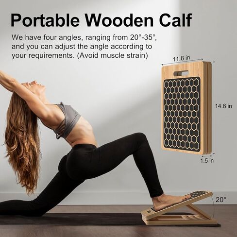 Adjustable Stretching Board, 4-Level Portable Calf Stretch Board for Exercise & Pilates, Supports up to 300lbs for Deep Squat, Heel & Ankle Workouts, Home Gym Fitness Equipment for All in Kuwait