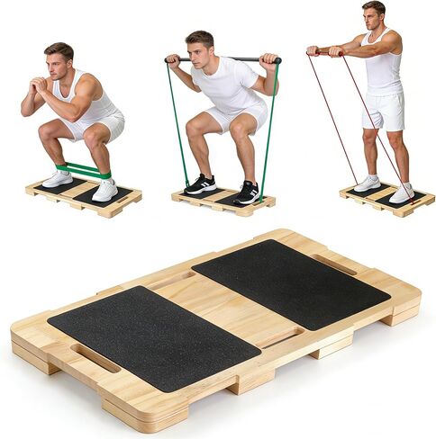 Wood Resistance Band Platform Base, Fitness Exercise Board Footplate for Home Gym Workout in Kuwait
