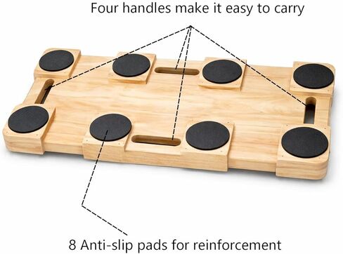 Wood Resistance Band Platform Base, Fitness Exercise Board Footplate for Home Gym Workout in Kuwait