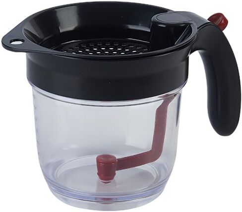 Fat & Grease Separator with Fine Mesh Filter and oil Sauce Separator Strainer with a bottom drain valve. Sauce separator strainer for healthier cooking. 33Oz or 0.975 Lt in Saudi Arabia