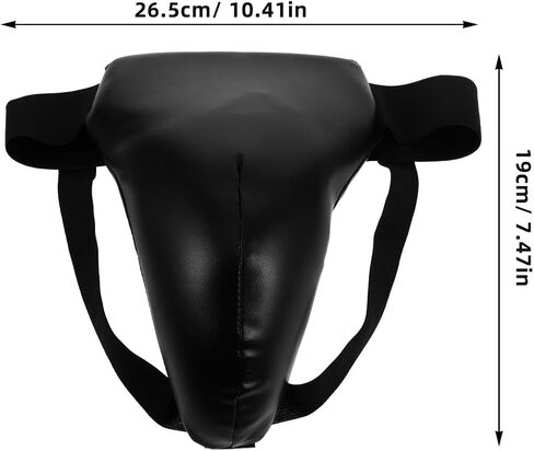 Mipcase Boxing Groin Protector Kids : Adjustable Groin Guard for Kids with Height of 110-149cm - Breathable Crotch Guard for Taekwondo Sparring, 10.41X7.47X3.73in (Black) in Saudi Arabia