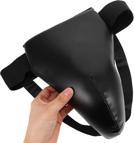 Mipcase Boxing Groin Protector Kids : Adjustable Groin Guard for Kids with Height of 110-149cm - Breathable Crotch Guard for Taekwondo Sparring, 10.41X7.47X3.73in (Black) in Saudi Arabia