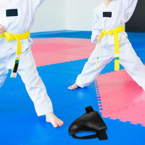 Mipcase Boxing Groin Protector Kids : Adjustable Groin Guard for Kids with Height of 110-149cm - Breathable Crotch Guard for Taekwondo Sparring, 10.41X7.47X3.73in (Black) in Saudi Arabia