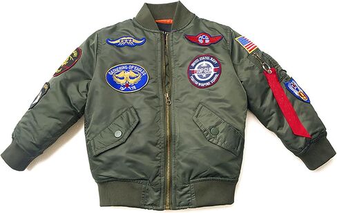 CORIRESHA Kids Bomber Jacket Full Zip Badge Thermal Jacket with Pockets in Saudi Arabia